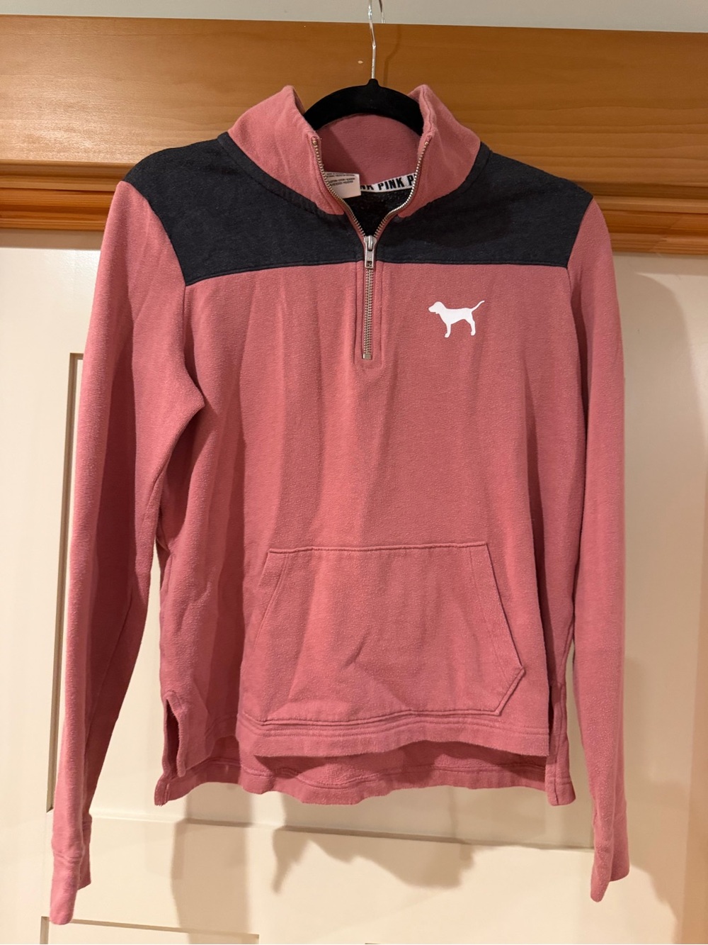 PINK Victoria's Secret Dusty Rose Quarter-Zip Sweater